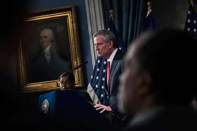 Mayor Bill de Blasio presents the Fiscal Year 2020 Preliminary Budget at City Hall onThursday,
